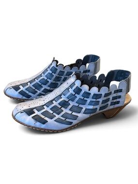 Rieker Sina 78 Weave Grey Dust Slingback Shoes 39